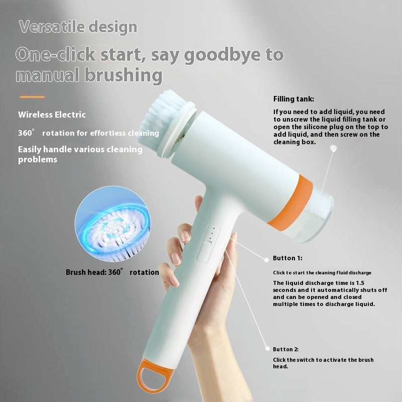 Multi-Function Wireless Electric Cleaning Brush Multi-Bruch Head Kitchen Floor Brush