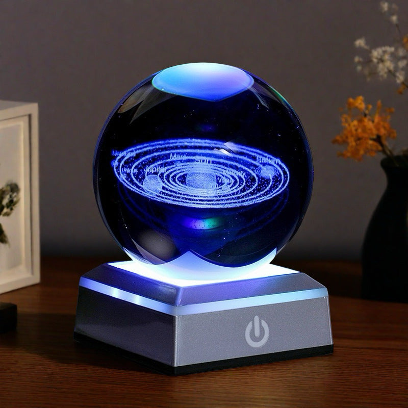 Luminous 3d Inner Carving Creative Desktop Crystal Ball Night Light