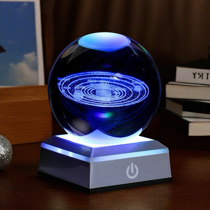 Luminous 3d Inner Carving Creative Desktop Crystal Ball Night Light