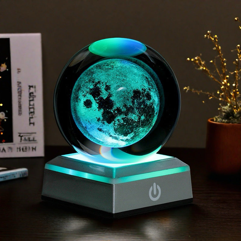 Luminous 3d Inner Carving Creative Desktop Crystal Ball Night Light