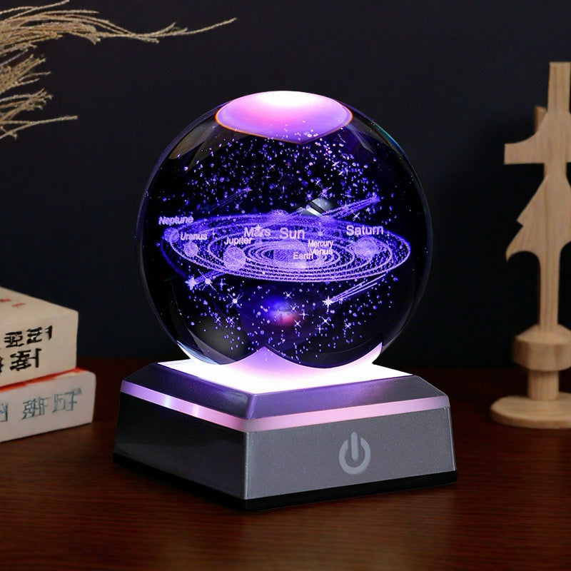 Luminous 3d Inner Carving Creative Desktop Crystal Ball Night Light