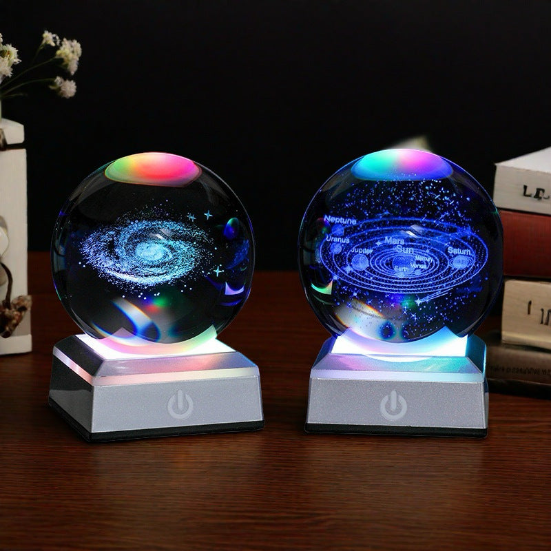 Luminous 3d Inner Carving Creative Desktop Crystal Ball Night Light